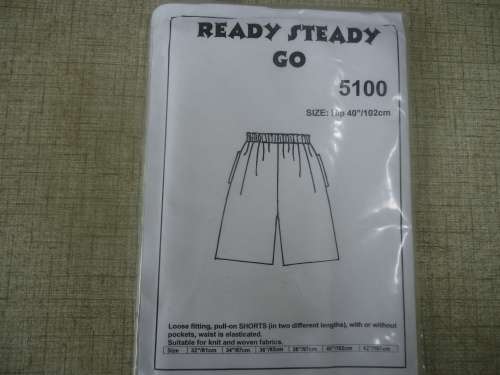 READY-STEADY-GO PATTERN-NUMBER 5100 PULL ON SHORTS - HIP 40" OR 102 CM