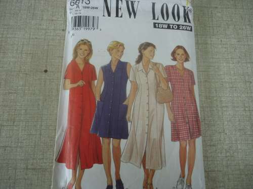NEW LOOK PATTERNS 6613-5 SIZES IN ONE DRESS LARGER SIZES 18W - 26W -SEE DESCRIPTION
