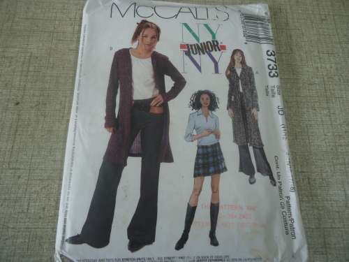 McCALL'S  PATTERNS  3733 GIRLS PANTS,TOP & SKIRT SIZE JD 11-12+13-14+15-16 +17-18  COMPLETE & UNCUT