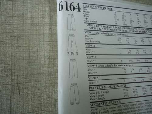 NEW LOOK PATTERNS 6164-6 SIZES IN ONE KIDS PANTS SIZES 7 - 12 YEARS -COMPLETE & UNCUT