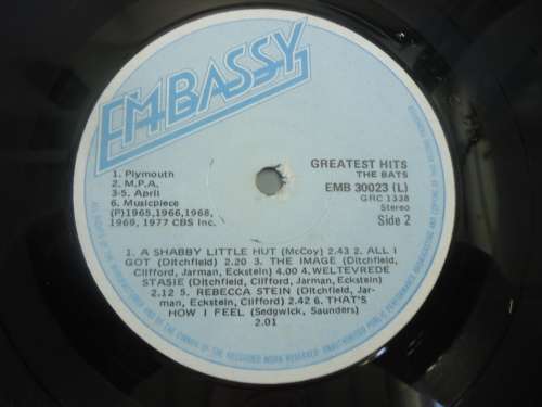 THE BATS - GREATEST HITS - 1977 EMBASSY STEREO LP #EM30023 (L)