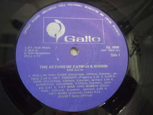 THE BATS -THE RETURN OF FATMAN & ROBIN  -  1977 GALLO STEREO LP #GL 1890