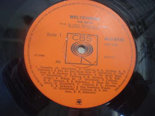 THE BATS -WELTEVREDE  -  1968 LONG PLAY LP #ALD.8139