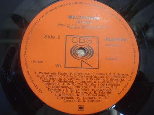 THE BATS -WELTEVREDE  -  1968 LONG PLAY LP #ALD.8139