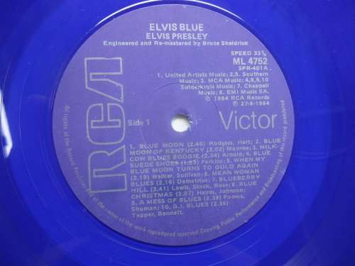 ELVIS PRESLEY  "ELVIS BLUE" RCA VICTOR GATEFOLD  LP ML 4752 - BLUE VINYL