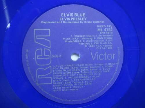 ELVIS PRESLEY  "ELVIS BLUE" RCA VICTOR GATEFOLD  LP ML 4752 - BLUE VINYL