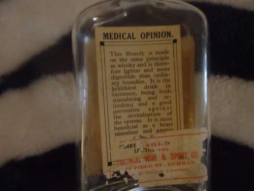 RARE - COLLISON'S COMMANDO 1815 BRANDY - CAPE COLONY "NIP - " FLASK BY COLONIAL WINE & SPIRIT CO