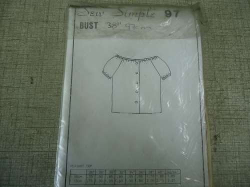 SEW SIMPLE PATTERNS NO 97 - BLOUSE/ TOP - BUST 38"