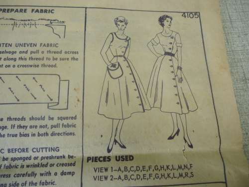 Vintage SIMPLICITY PATTERNS  DRESS  4105 MISS SIZE 12 COMPLETE-SUPPLIED IN A PLASTIC SLEEVE