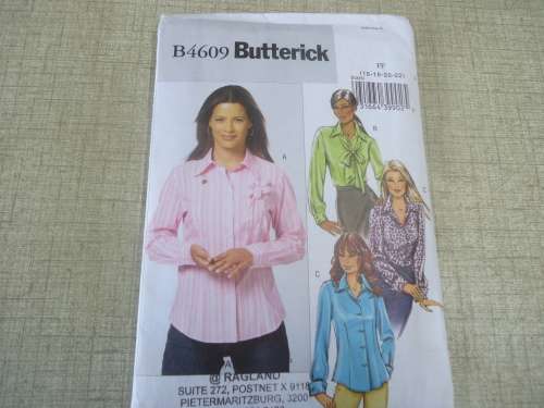 BUTTERICK PATTERNS B4609 BLOUSE  SIZES FF = 16 + 18 + 20 + 22 COMPLETE