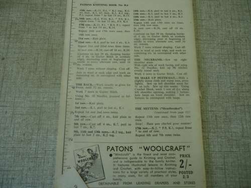 PATONS knitting BOOK # R6 FROM BIRTH TO 12 MONTHS - 66 PAGE A5 BOOKLET MISSING THE COVER
