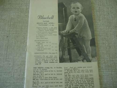 PATONS knitting BOOK # R6 FROM BIRTH TO 12 MONTHS - 66 PAGE A5 BOOKLET MISSING THE COVER
