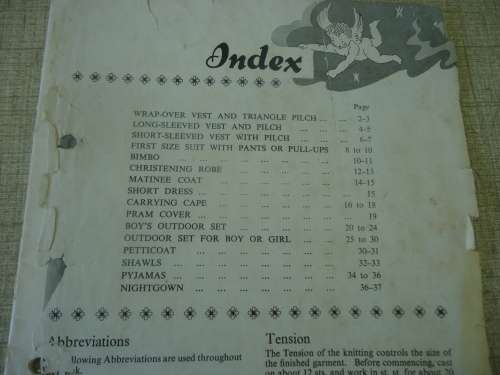 BABY'S BOOK WITH INDEX - 36 PAGES MISSING FRONT & BACK COVER SUPPLIED IN A PLASTIC SLEEVE