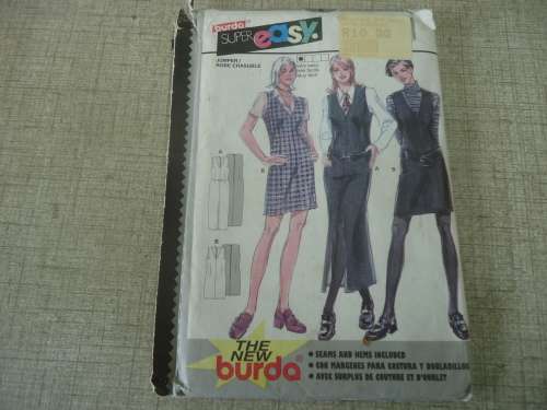 BURDA PATTERNS 3103 PINAFORE DRESS SIZES 8 - 18  COMPLETE & UNCUT