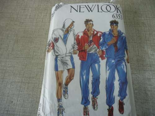 NEW LOOK PATTERNS 6353 MEN'S HOODIE/SWEATSHIRT/SHORTS & PANTS SIZES 36 - 44 MISSING POCKET