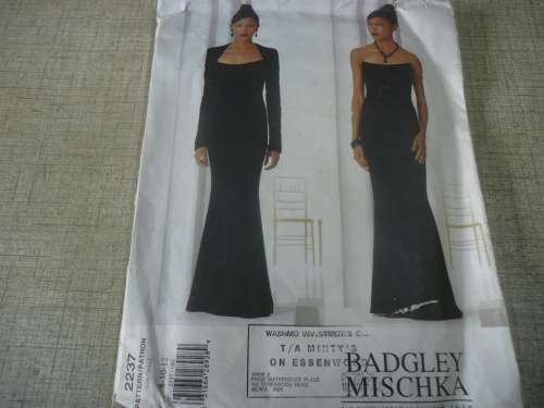 VOGUEPATTERNS - BADGLEY MISCHKA -  2237 EVENING DRESS & BOLERO SIZES 8 + 10 +  12  - COMPLETE