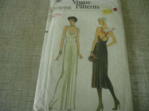 VOGUE PATTERNS - 7387 EVENING DRESS  SIZES  10 - COMPLETE & UNCUT