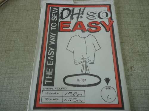 OH SO EASY  PATTERN  NO - "LADIES TIE TOP" SIZE LARGE