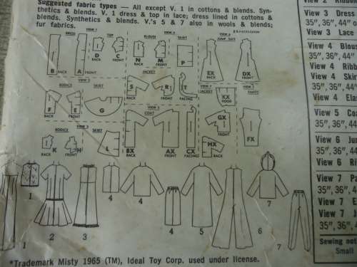 SIMPLICITY PATTERNS 6280 BARBIE DOLL SIZE FASHIONS  - COMPLETE