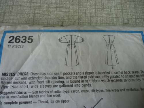 STYLE PATTERNS 2635 DRESS  SIZE14 BUST 92CM  -COMPLETE