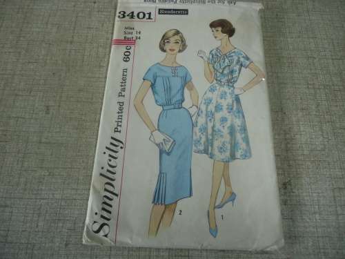 VINTAGE SIMPLICITY PATTERNS 3401 MISS SIZE 14 BUST 34" COMPLETE
