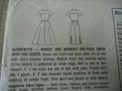 VINTAGE SIMPLICITY PATTERNS 3401 MISS SIZE 14 BUST 34" COMPLETE