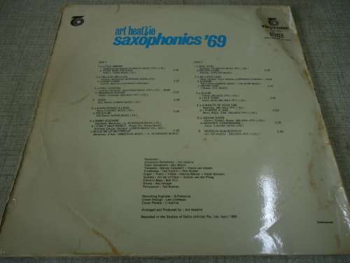 SOUTH AFRICAN  ART HEATLIE  "SAXOPHONICS "1969 TRUTONE STEREO GATEFOLD LP