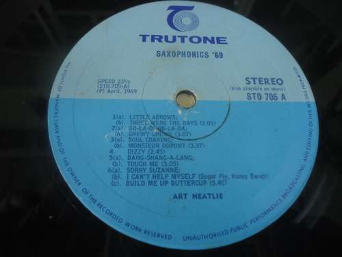 SOUTH AFRICAN  ART HEATLIE  "SAXOPHONICS "1969 TRUTONE STEREO GATEFOLD LP