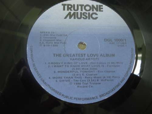 THE GREATEST LOVE DOUBLE ALBUM 1990 TRUTONE DOUBLE STEREO LP SET