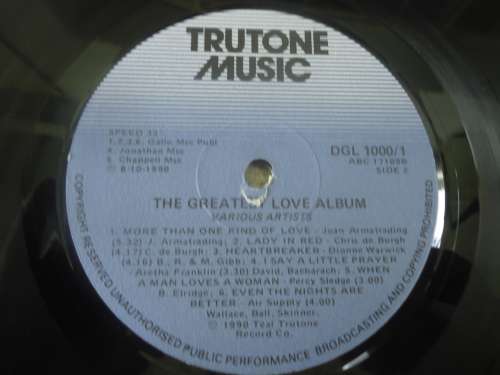 THE GREATEST LOVE DOUBLE ALBUM 1990 TRUTONE DOUBLE STEREO LP SET