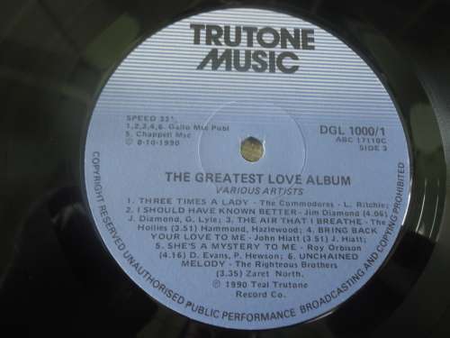 THE GREATEST LOVE DOUBLE ALBUM 1990 TRUTONE DOUBLE STEREO LP SET