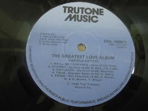 THE GREATEST LOVE DOUBLE ALBUM 1990 TRUTONE DOUBLE STEREO LP SET
