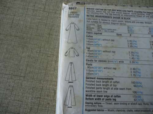 SIMPLICITY PATTERNS 6927 TOP & PANTS WITH TRANSFER SIZE 16 BUST 97 CM  COMPLETE & PANTS UNCUT