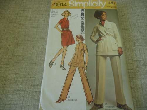 SIMPLICITY PATTERNS 8914  PANTS/DRESS/TOP SIZE 14 BUST 36" WAIST 27" COMPLETE & UNCUT