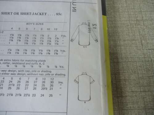 McCALL'S PATTERNS 3352 BOYS SHIRT OR SHIRT JACKET  SIZE 12 COMPLETE & PART CUT