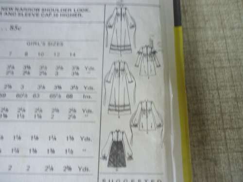 McCALL'S PATTERNS 3398  GIRLS DRESS SIZE 12 YRS COMPLETE & PART CUT