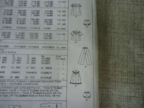 McCALL'S PATTERNS 3546 TODDLER/ GIRLS DRESS/TOP & PANTS SIZE 1 COMPLETE