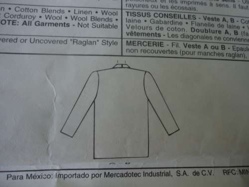 McCALL'S PATTERNS 6729  LADIES JACKET SIZE E = 14 + 16 + 18  COMPLETE