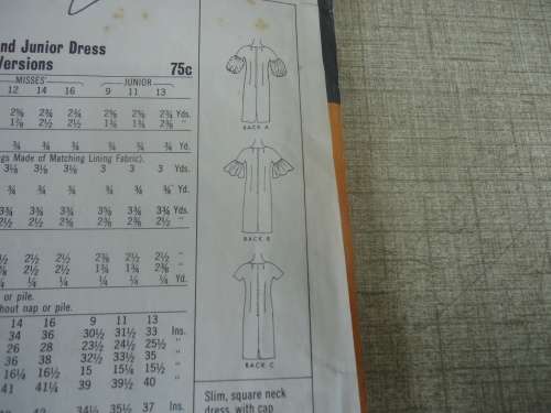 VINTAGE McCALL'S PATTERNS 8277 DRESS IN 3 STYLES,  SIZE 16 BUST 36" -COMPLETE