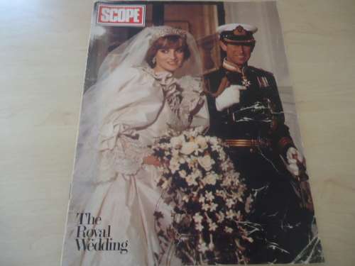 "SOUVENIR OF THE WEDDING OF THE PRICE OF WALES & LADY DIANA SPENCER SCOPE AUGUST 14 1981