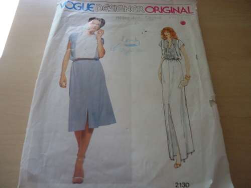 VOGUE DESIGNER ORIGINAL PATTERNS - 2130 BY BELINDA BELLVILLE - DRESS - SIZES 12 COMPLETE