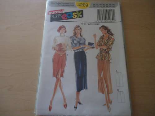 BURDA PATTERNS 4269   SKIRT  SIZES 10 - 22 COMPLETE
