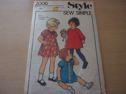 STYLE PATTERNS 2006 TODDLER DRESS SIZE I YEARS CHEST 51 CM  COMPLETE