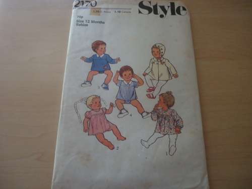 STYLE PATTERNS 2170 BABY OUTFITS SIZE 12 MONTHS  COMPLETE & UNCUT