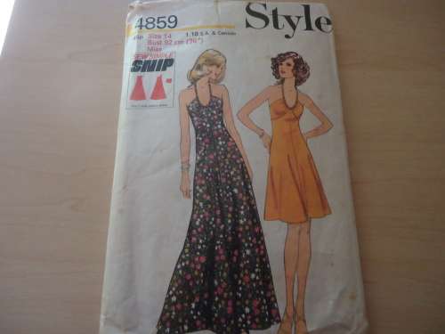 STYLE PATTERNS 4859 HALTER SHORT & LONG DRESS - SIZES14  BUST 92 CM - COMPLETE