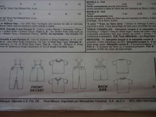 McCALL'S PATTERNS 6268 BABY DUNGAREES SIZE NEW BORN & SMALL COMPLETE & UNCUT