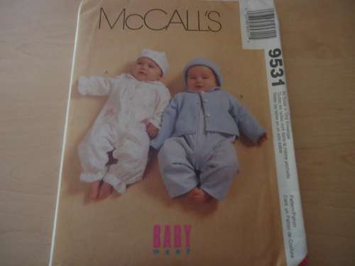 McCALL'S PATTERNS 9531 BABY WEAR  SIZE SMALL - X LARGE COMPLETE & UNCUT