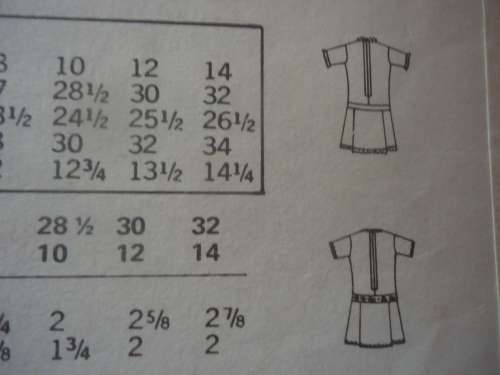 BUTTERICK PATTERN 5507 GIRL DRESS  SIZE 10 YEARS BREAST 28 1/2" COMPLETE - WELL USED SKIRT PATTERN