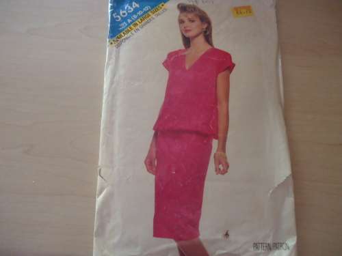 BUTTERICK "SEE & SEW" PATTERN 5634 Top/Skirt SIZE A =  8 + 10 +12- COMPLETE