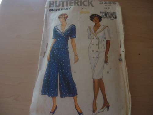 BUTTERICK  PATTERN 5255 TOP & CULOTTES + DRESS SIZE 6 + 8 +10   COMPLETE